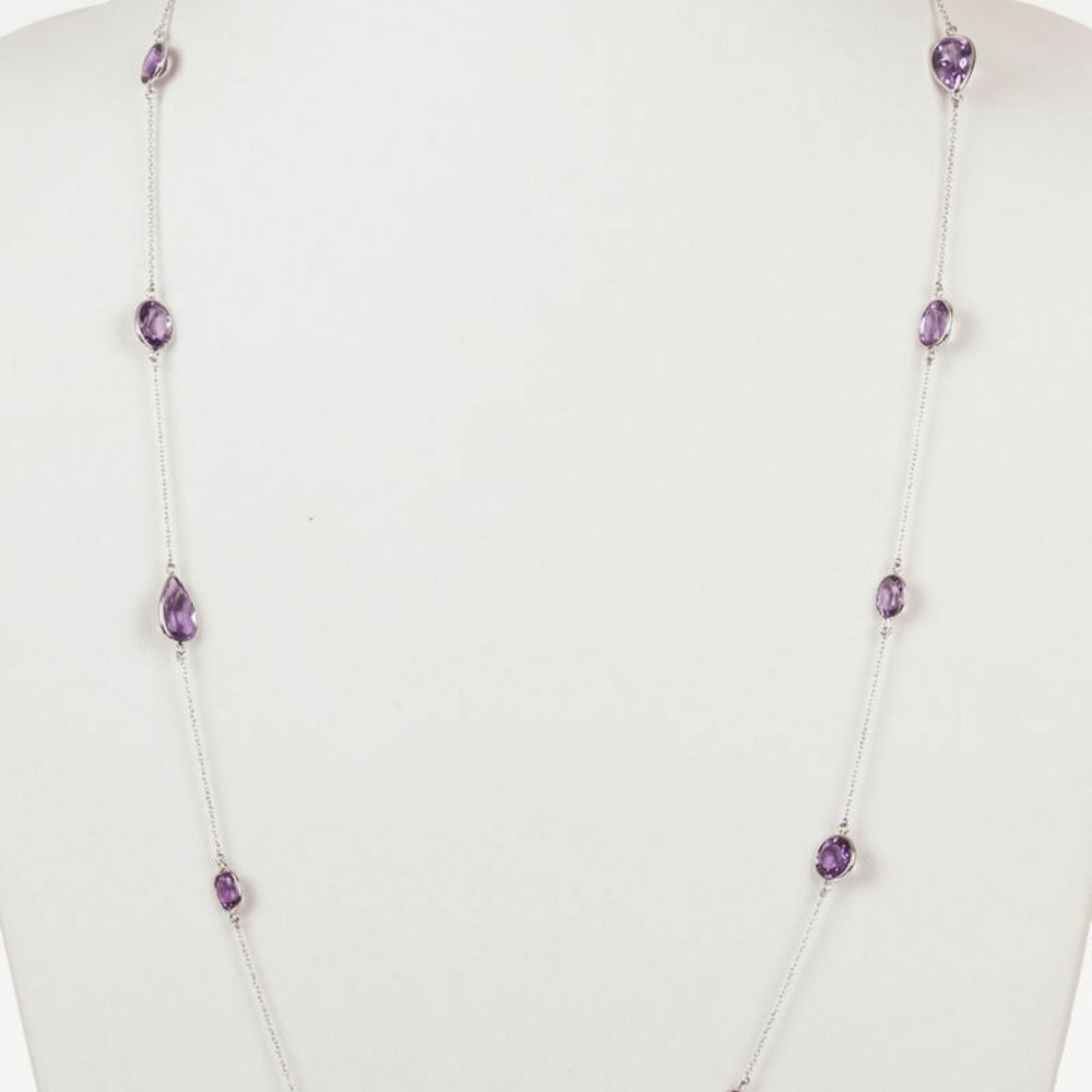 Alberto Juan 14 kt White Gold Purple Amethyst Flap